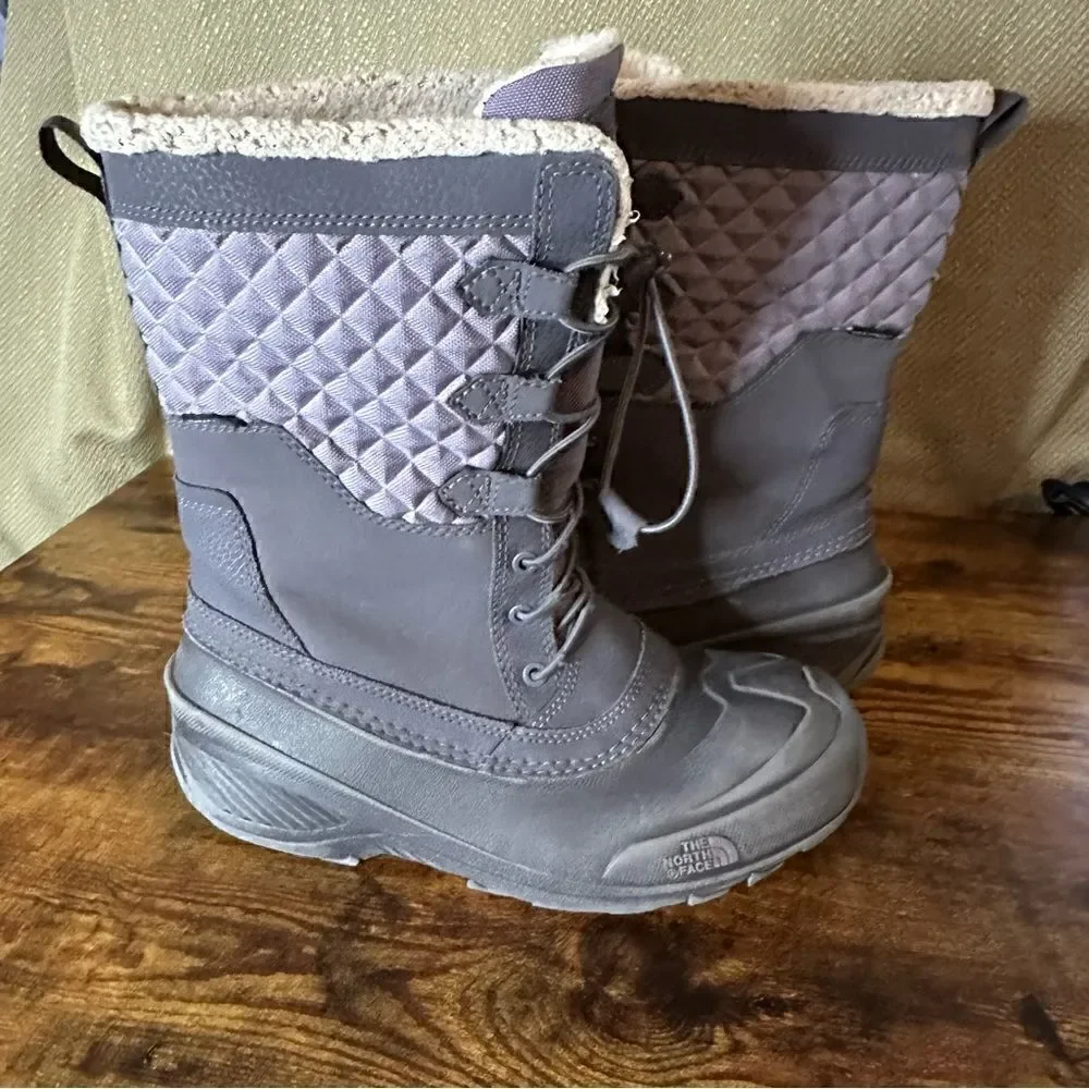 The North Face Womens Never Stop Exploring Winter Snow Boots Gray Purple Size 5